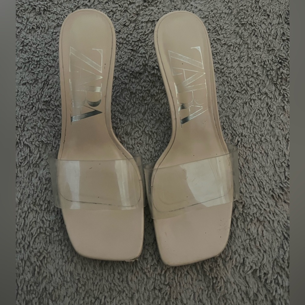 zara clear kitten heels